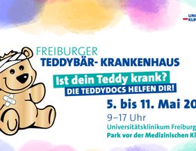 Buntes Bild mit Teddy, der ein Pflaster hat
