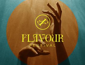 Logo Flavour Festival mit gelber Schrift 